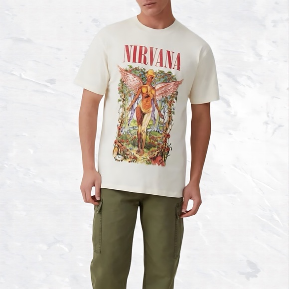 Nirvana In Utero Cream Unisex Short Sleeve XL T-Shirt Vintage Graphic Print NWT - Picture 2 of 8